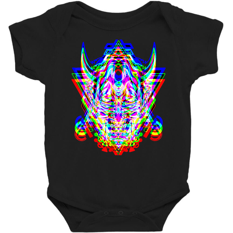 Samurai Mask Anime Demon Bushido Warrior Aesthetic Japanese T Shirt Baby Bodysuit by cm-arts | Artistshot