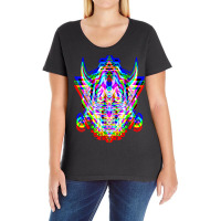 Samurai Mask Anime Demon Bushido Warrior Aesthetic Japanese T Shirt Ladies Curvy T-shirt | Artistshot