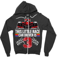 Kids 3 Year Old Race Car Birthday Formula 3rd Racing Party Gift Zipper Hoodie | Artistshot