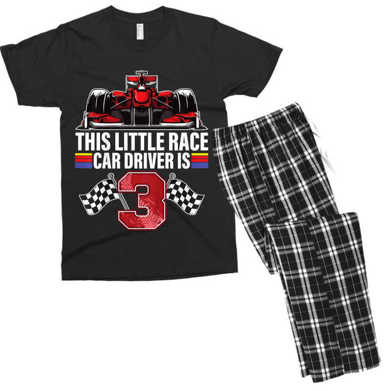 Kids 3 Year Old Race Car Birthday Formula 3rd Racing Party Gift Men's T-shirt Pajama Set | Artistshot