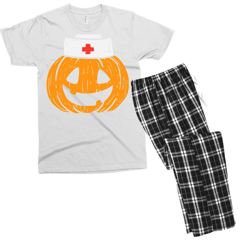 Womens Pumpkin Nurse Funny Scary Halloween Costume Rn Cna Icu Girls Men's T-shirt Pajama Set | Artistshot