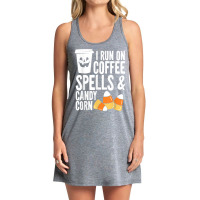 Run On Coffee Spells And Candy Corn Kids Adults Halloween T Shirt Tank Dress | Artistshot