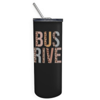 Leopard Bus Driver Supplies Funny Back To School Skinny Tumbler | Artistshot