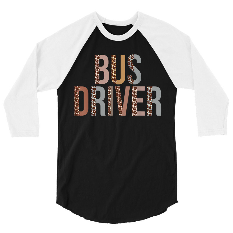 Leopard Bus Driver Supplies Funny Back To School 3/4 Sleeve Shirt | Artistshot