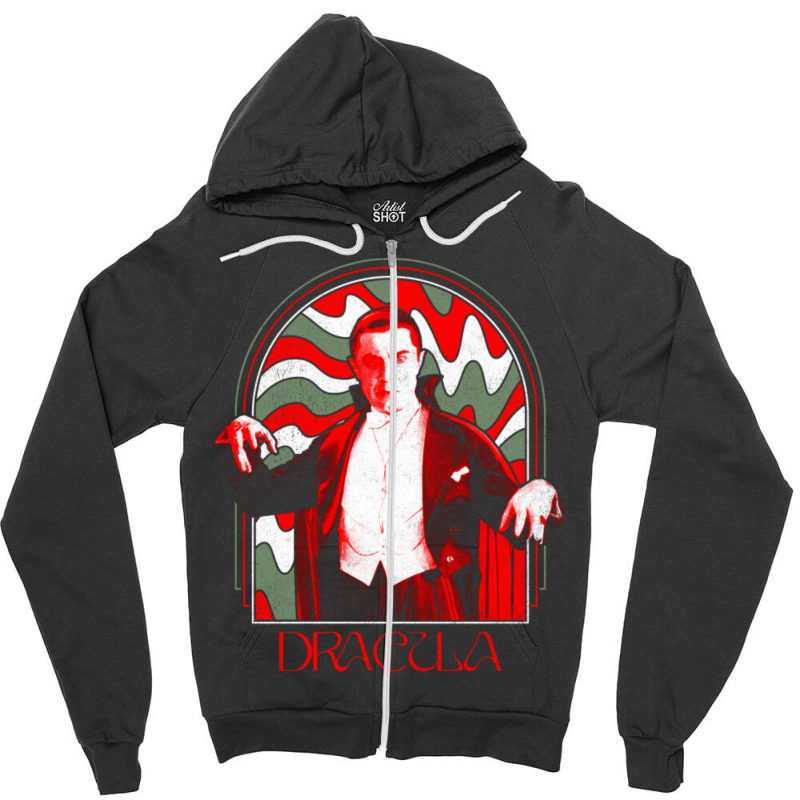 Psychedelic Dracula Zipper Hoodie by cm-arts | Artistshot