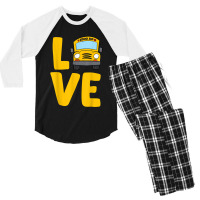 Love School Bus Driver Funny Bus Driver Men's 3/4 Sleeve Pajama Set | Artistshot