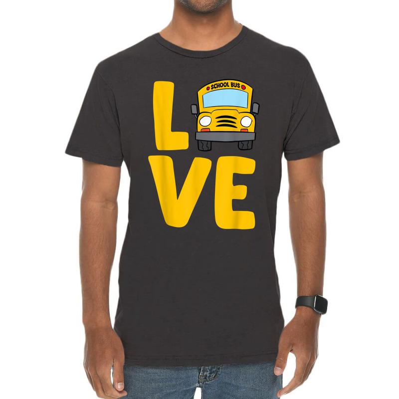 Love School Bus Driver Funny Bus Driver Vintage T-shirt | Artistshot