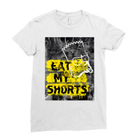 The Simpsons Bart Simpson Eat My Shorts Graffiti T Shirt Ladies Fitted T-shirt | Artistshot