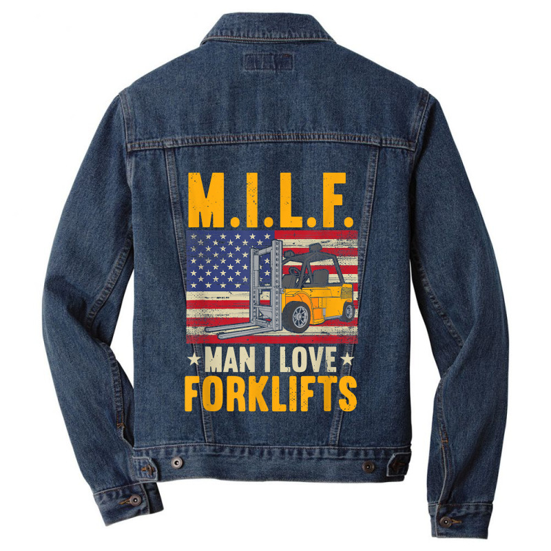 M.i.lf Man I Love Forklifts Men Denim Jacket | Artistshot