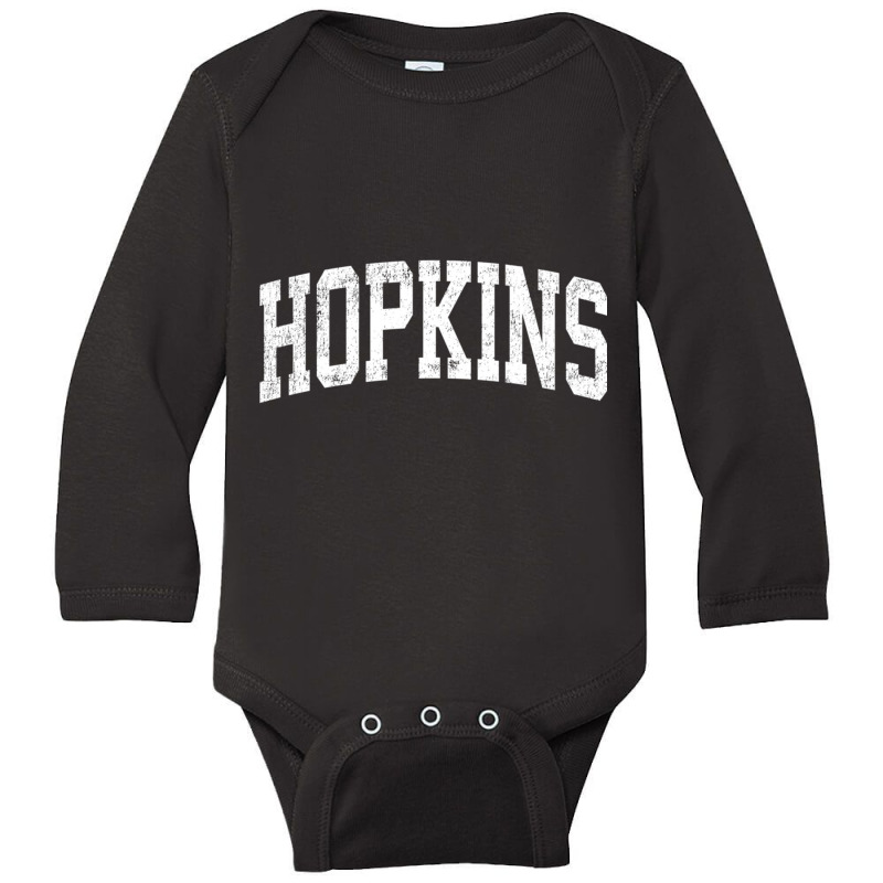 Hopkins Minnesota Mn Vintage Athletic Sports Pink Design Pullover Hood Long Sleeve Baby Bodysuit | Artistshot