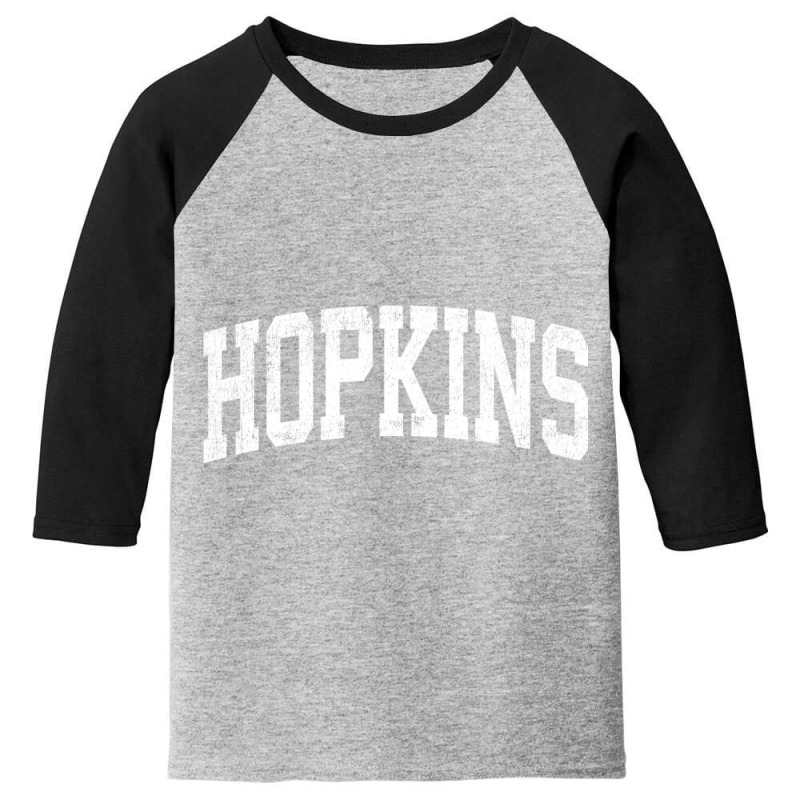 Hopkins Minnesota Mn Vintage Athletic Sports Pink Design Pullover Hood Youth 3/4 Sleeve | Artistshot