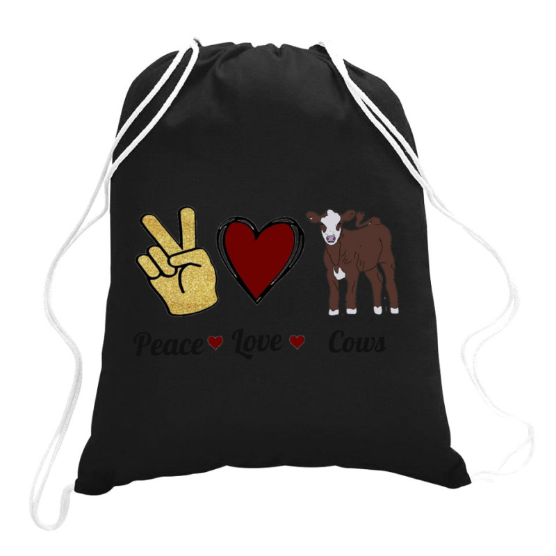 Peace Cows Drawstring Bags | Artistshot