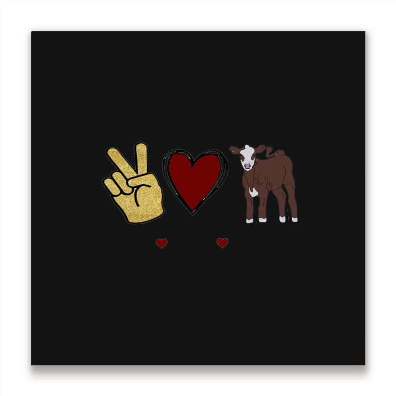 Peace Cows Metal Print Square | Artistshot