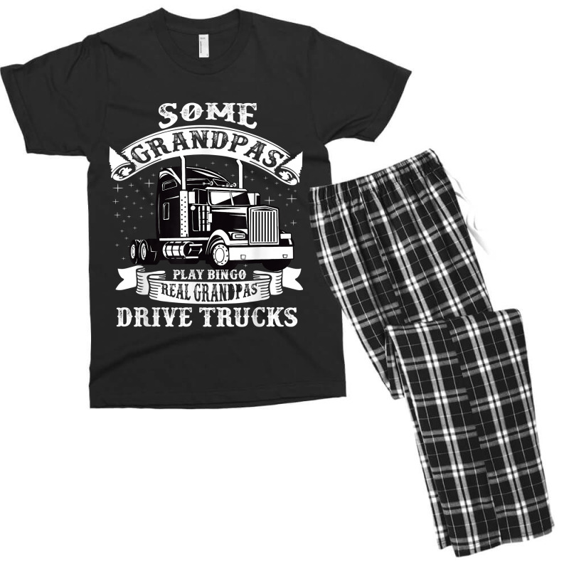 Mens Grandpa, Truck Driver Cool Gift For The Trucker Grandpa Men's T-shirt Pajama Set | Artistshot