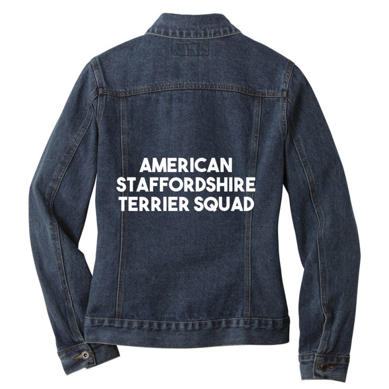 American Staffordshire Terrier Dog Lover Ladies Denim Jacket by cm-arts | Artistshot