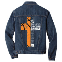 Christian Basketball Teen Boys Men Religious Verses Men Denim Jacket | Artistshot