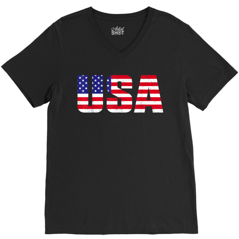 Usa Patriotic American Flag For Men Women Kids Boys Girls V-neck Tee | Artistshot