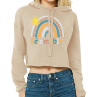 Sé Amable Spanish Bilingual Teacher Be Kind Boho Rainbow Pullover Hoo Cropped Hoodie | Artistshot