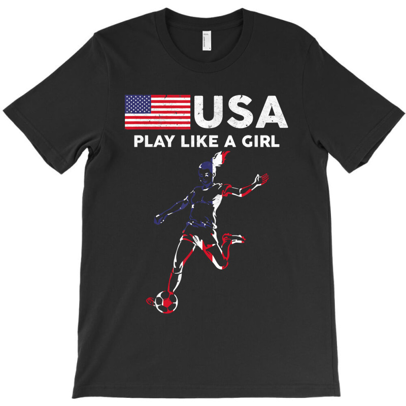 Usa Play Like A Girl Soccer Football Usa Flag T-shirt | Artistshot