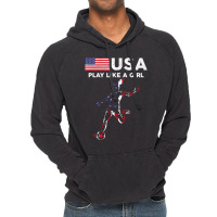 Usa Play Like A Girl Soccer Football Usa Flag Vintage Hoodie | Artistshot