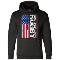 Usa Rugby American Flag Distressed Rugby 4th Of July Gift Champion Hoodie | Artistshot