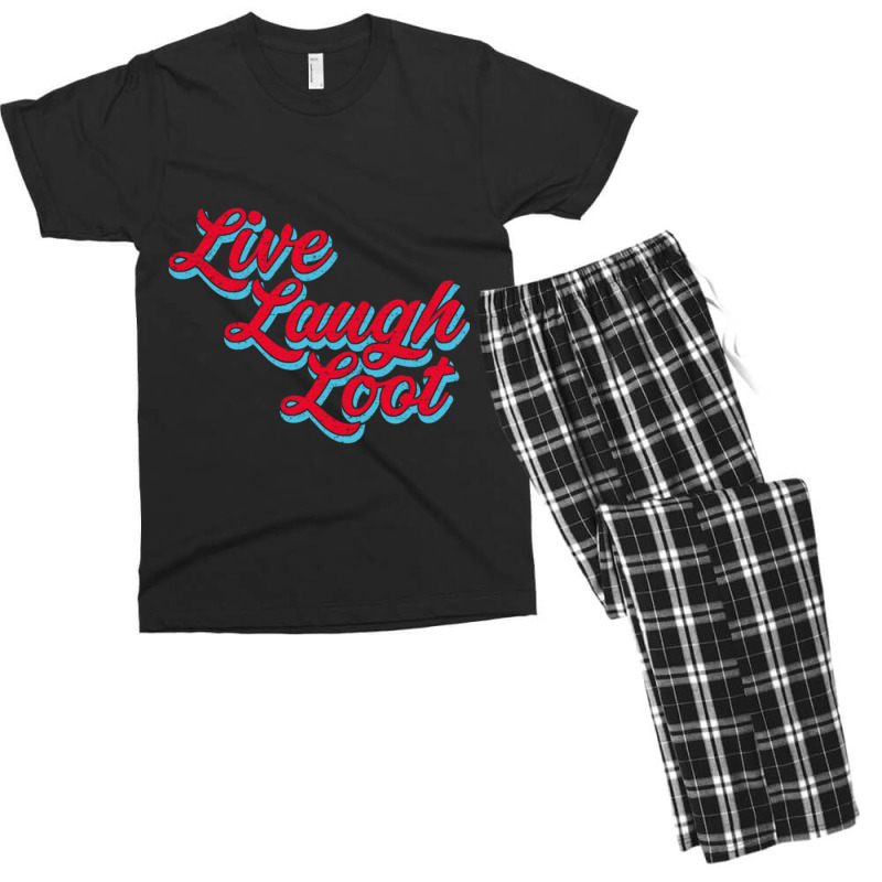 Live Laugh Loot (worn - Red Cyan) Men's T-shirt Pajama Set by Kuwannin528 | Artistshot