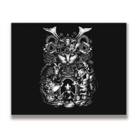 Samurai Cat Metal Print Horizontal | Artistshot