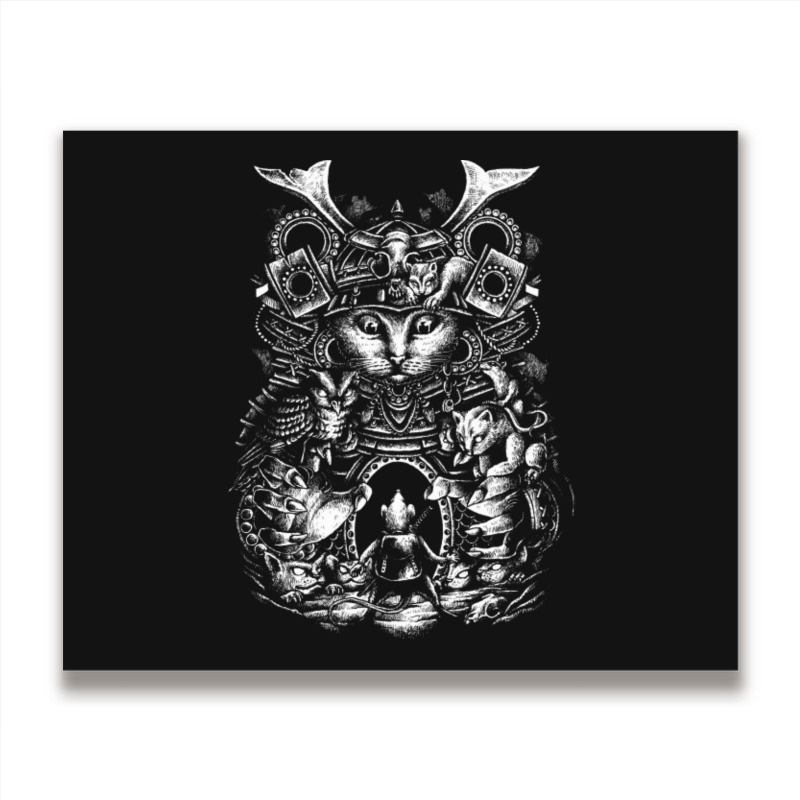 Samurai Cat Metal Print Horizontal | Artistshot