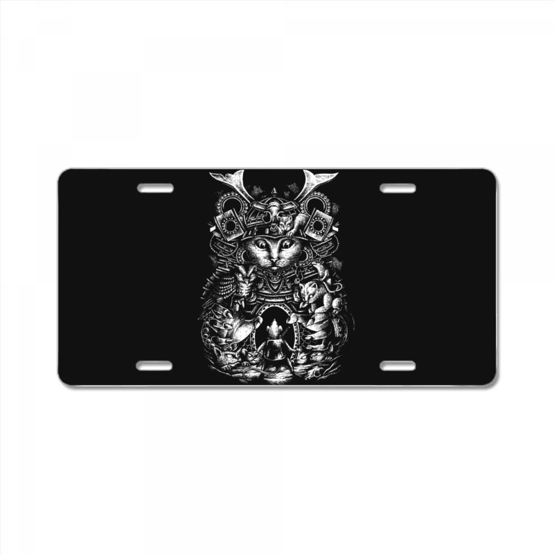 Samurai Cat License Plate | Artistshot