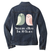 30th Anniversary His And Hers Owls Couples Ladies Denim Jacket | Artistshot