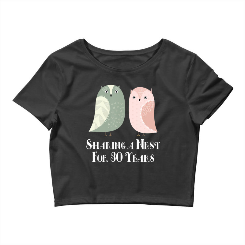 30th Anniversary His And Hers Owls Couples Crop Top by Bertrand Angulo | Artistshot