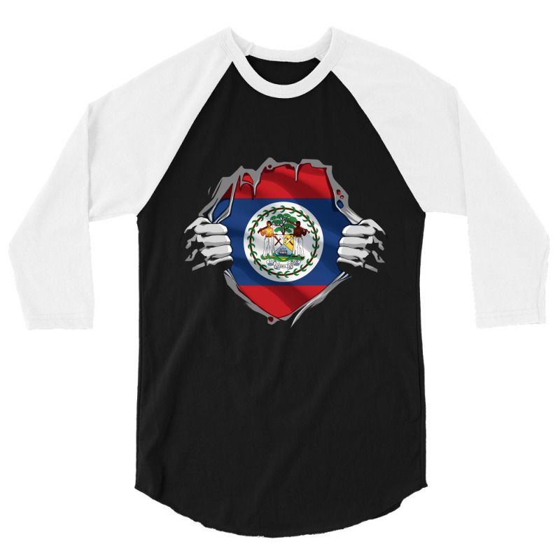 Super Belizean Heritage Proud Belize Roots Flag Pullover Hoodie 3/4 Sleeve Shirt | Artistshot