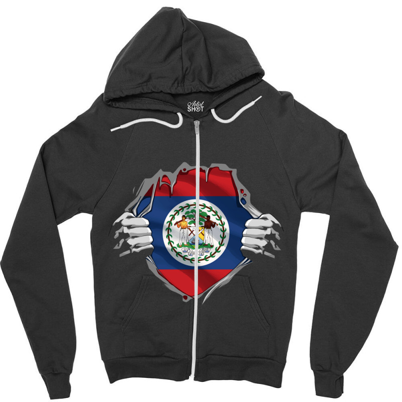 Super Belizean Heritage Proud Belize Roots Flag Pullover Hoodie Zipper Hoodie | Artistshot