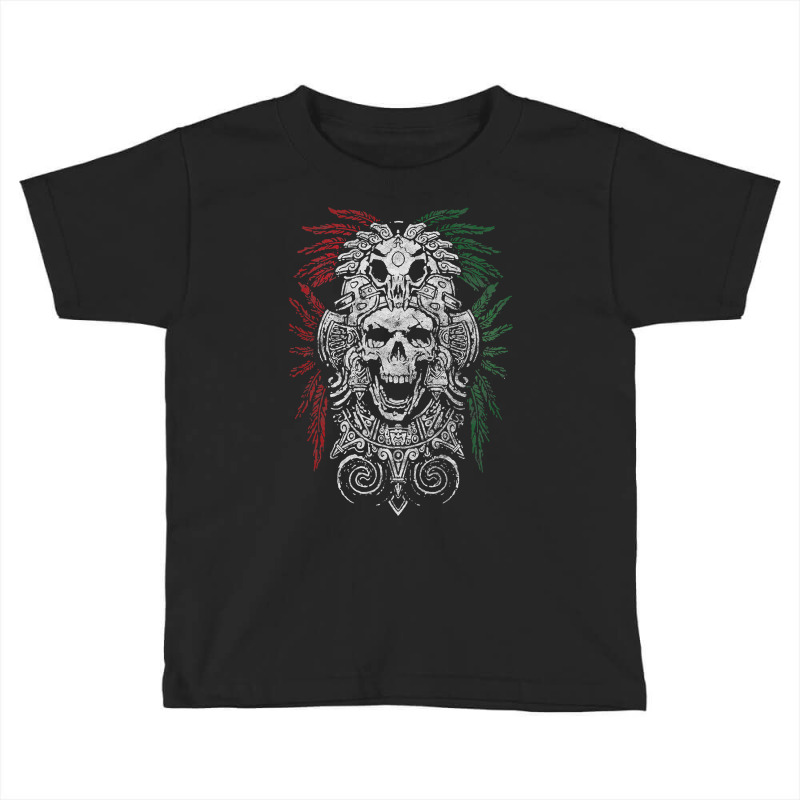 Ancient Aztec King Mexican Skull Mayas Mask Calavera Azteca T Shirt Toddler T-shirt by trokeryth | Artistshot