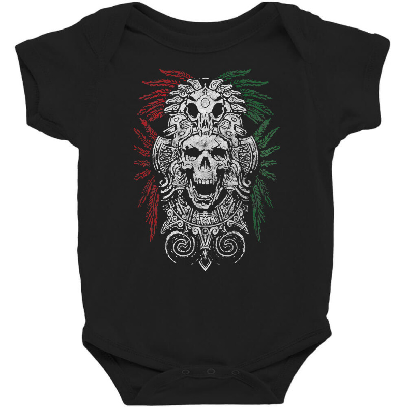 Ancient Aztec King Mexican Skull Mayas Mask Calavera Azteca T Shirt Baby Bodysuit by trokeryth | Artistshot