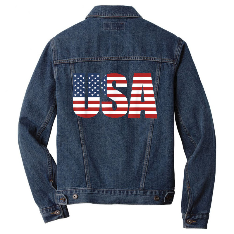 Usa Women Men Patriotic American Flag 4th Of July Men Denim Jacket | Artistshot