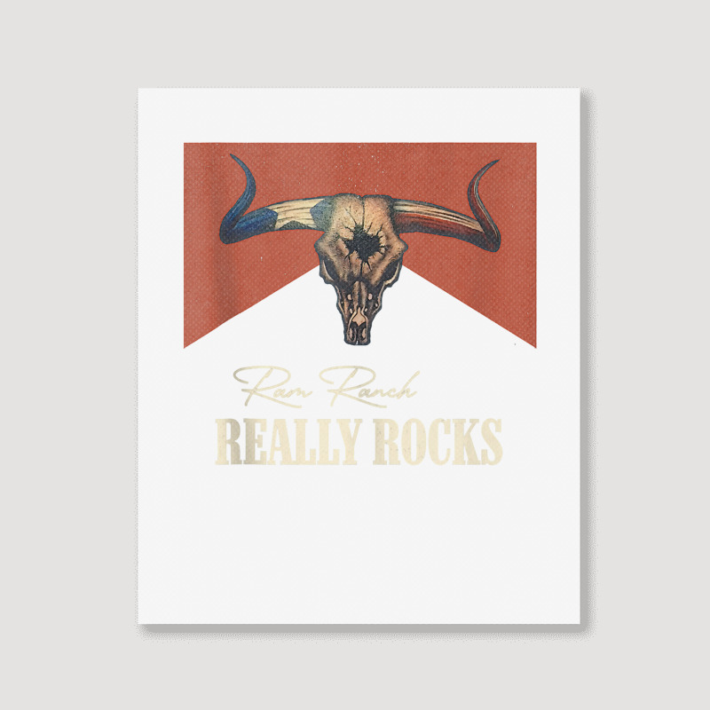 Ram Ranch Really Rocks Vintage Bull Skull Western Country Tank Top Portrait Canvas Print | Artistshot