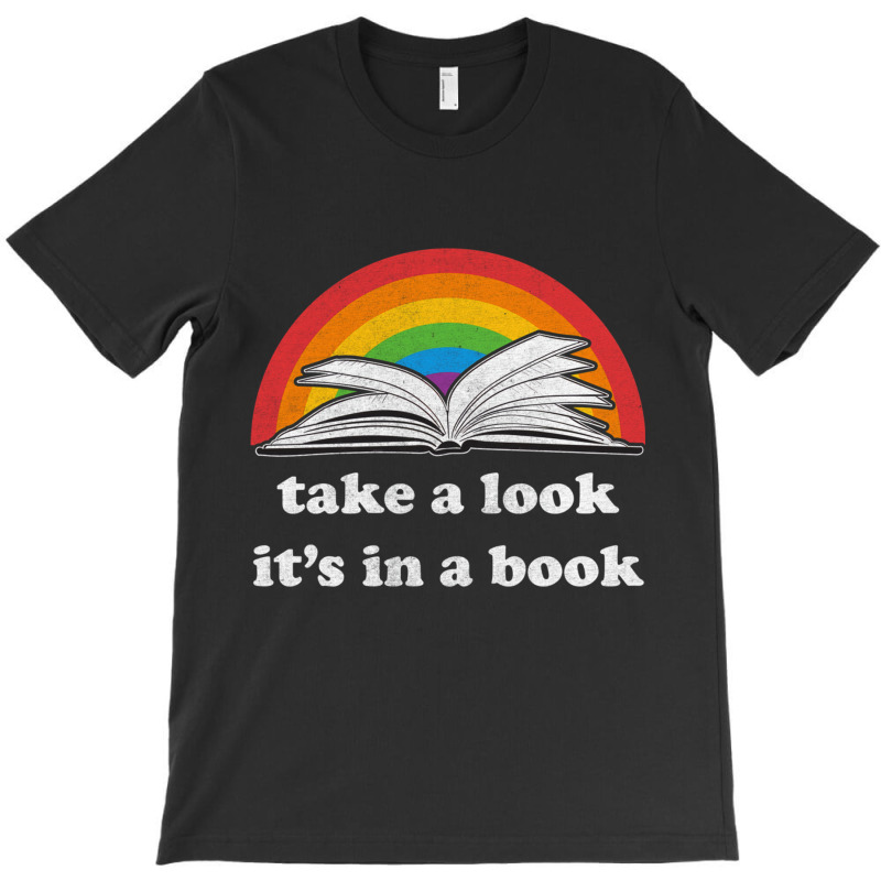 Take A Look It's In A Book Reading Vintage Retro Rainbow Pullover Hood T-Shirt by cm-arts | Artistshot