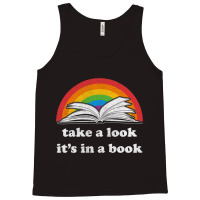 Take A Look It's In A Book Reading Vintage Retro Rainbow Pullover Hood Tank Top | Artistshot