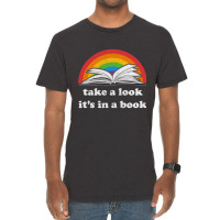 Take A Look It's In A Book Reading Vintage Retro Rainbow Pullover Hood Vintage T-shirt | Artistshot