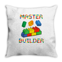 Brick Builder Blocks Building Master Builder Funny Toys Kids Throw Pillow | Artistshot