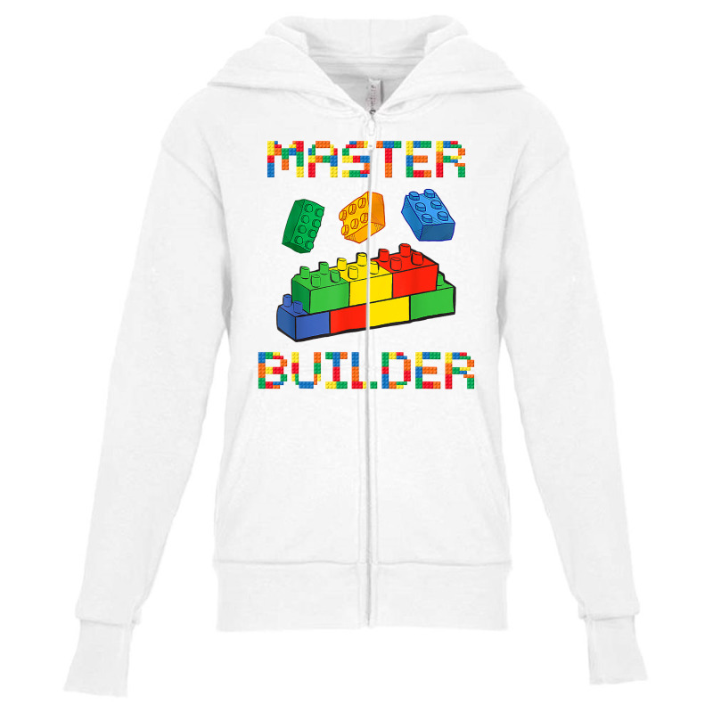 Brick Builder Blocks Building Master Builder Funny Toys Kids Youth Zipper Hoodie | Artistshot