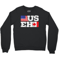 Useh Leaf Canadian American Flag Canada Usa Flag Gift Crewneck Sweatshirt | Artistshot