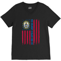 Uss Delbert D Black Ddg-119 American Flag Destroyer Ship V-neck Tee | Artistshot