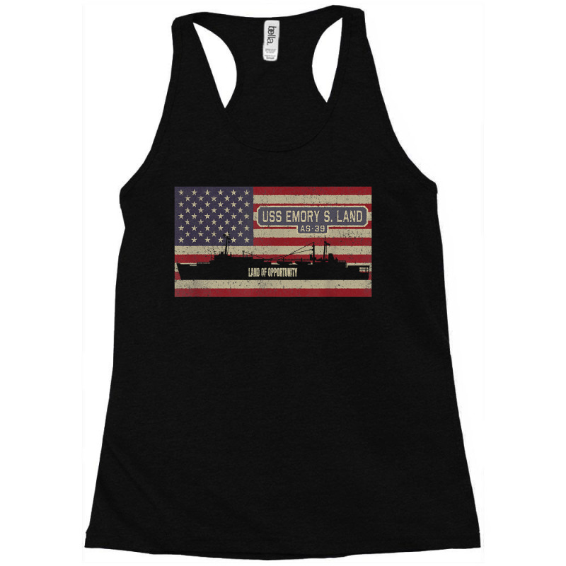 Uss Emory S. Land As-39 Submarine Tender Ship Usa Flag Racerback Tank by ElliottHamacher | Artistshot