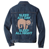 Sleep All Day Sleep All Night Men Denim Jacket | Artistshot