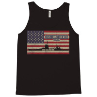 Uss Long Beach Cgn-9 Guided Missile Cruiser American Flag Tank Top | Artistshot