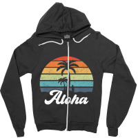 Aloha Hawaii Hawaiian Island Palm Beach Surfboard Surf Zipper Hoodie | Artistshot