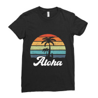 Aloha Hawaii Hawaiian Island Palm Beach Surfboard Surf Ladies Fitted T-shirt | Artistshot