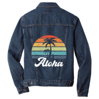 Aloha Hawaii Hawaiian Island Palm Beach Surfboard Surf Men Denim Jacket | Artistshot